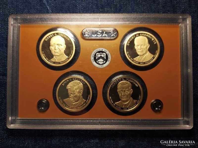 USA elnöki dollár szett 2015 PP - Truman, Eisenhower, Kennedy, Johnson