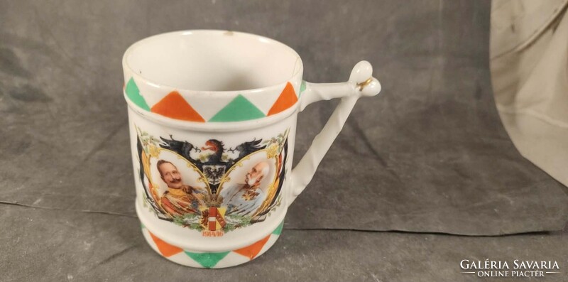 Antik Ferenc Józsefes magyar zászlós bögre 629