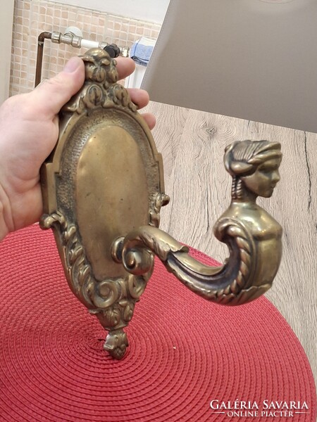 Antik Barokk Stílusú Réz vagy Bronz Falikar.