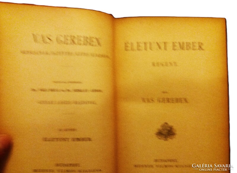 1888. Vas Gereben :Életunt ember REGÉNY KÖNYV képek szerint MÉHNER VILMOS
