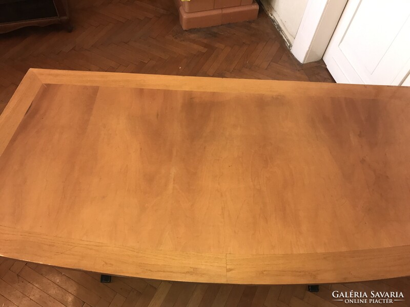 Ritkaság!!Elegáns mid- century modern , varrott műbőrrel díszített íróasztal