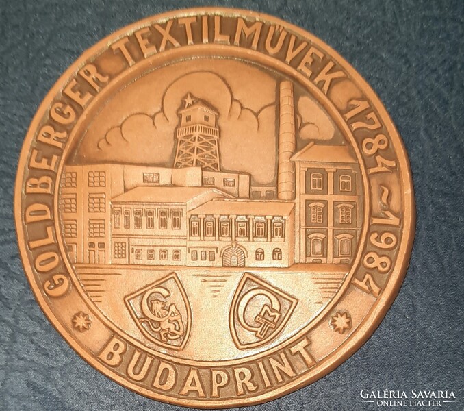 Goldberger Textilművek 1784-1984 - Budaprint, kerámia plakett