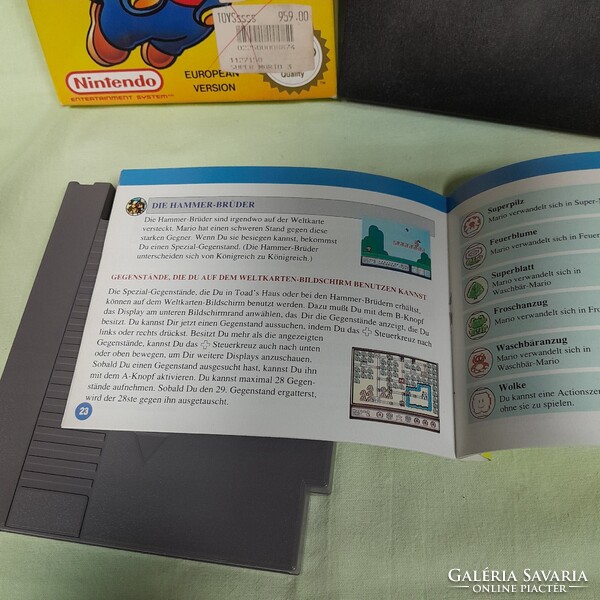 Super Mario Bros 3.Nintendo Entertainment System Nes ( PAL Version) játék.