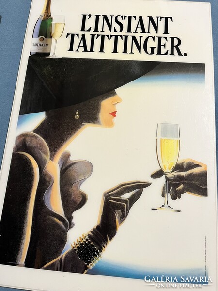 CHAMPAGNE CLUB - L’Instant Taittinger – Ritka, 1980-as évekbeli francia reklámplakát