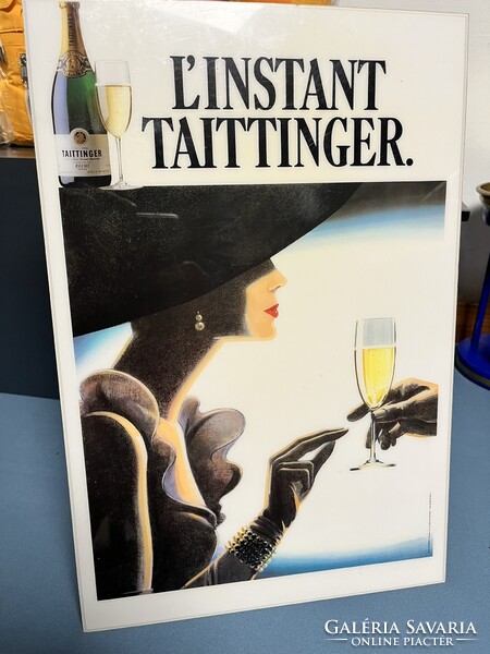 CHAMPAGNE CLUB - L’Instant Taittinger – Ritka, 1980-as évekbeli francia reklámplakát
