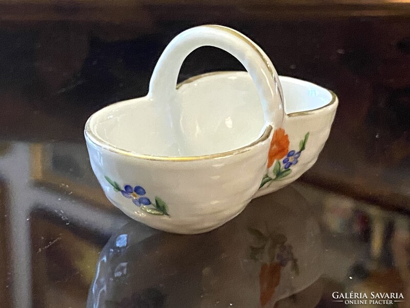 FÜSZERTARTÓ, SÓTARTÓ HERENDI JELZETT PORCELÁN ÉTKÉSZLET VAGY JÁTÉK