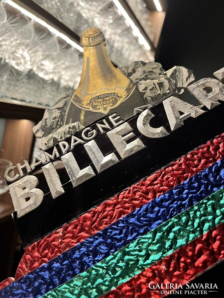 CHAMPAGNE CLUB - Ritka vintage Billecart-Salmon pezsgő reklámtábla az 1960–70-es évekből