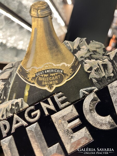 CHAMPAGNE CLUB - Ritka vintage Billecart-Salmon pezsgő reklámtábla az 1960–70-es évekből