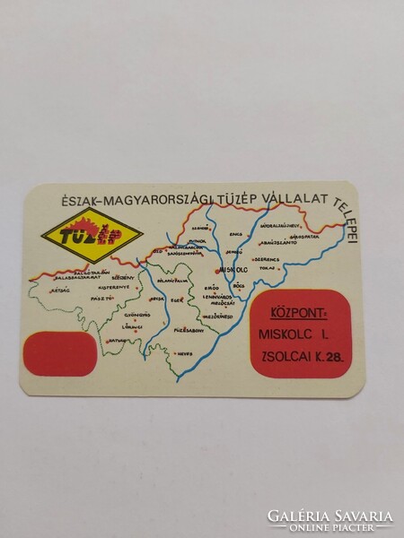 ÉSZAK-MAGYARORSZÁGI TÜZÉP VÁLLALAT TELEPEI 1976. évi kártyanaptár