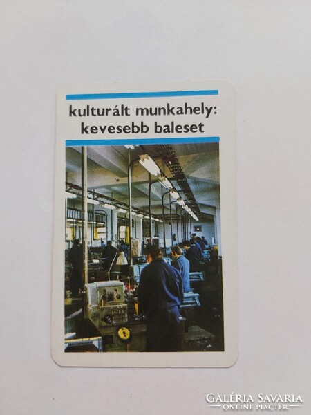 SZOT. MUNKAVÉDELMI OSZTÁLYA 1976. évi kártyanaptár - kulturált munkahely: kevesebb baleset