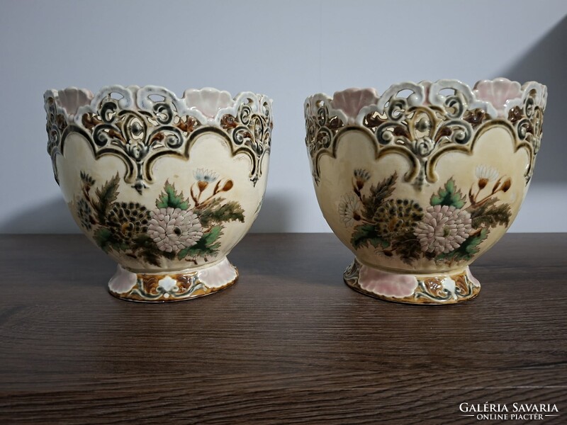 Zsolnay Körpecsétes Kaspó Páros