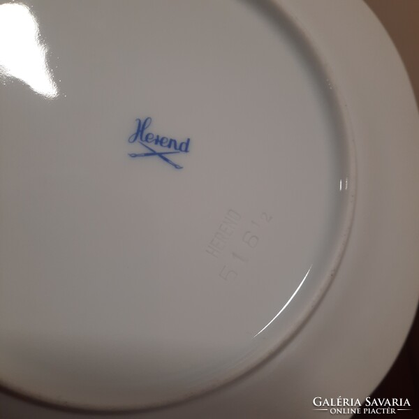 Herendi hecsedli, csipkebogyó mintás porcelán süteményes készlet