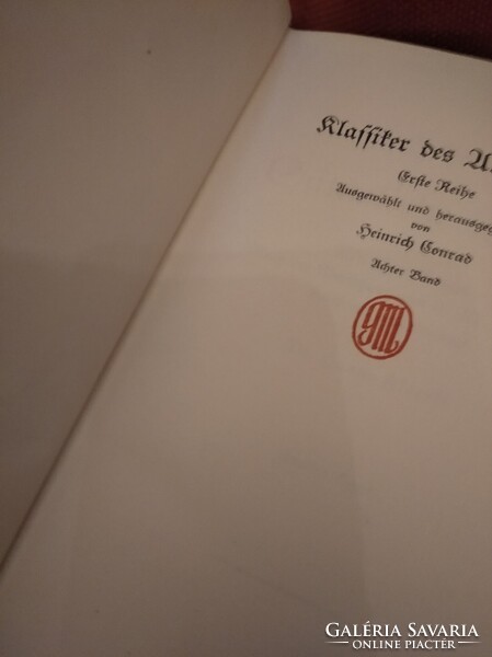 Az ókor klasszikusai, német nyelvű sorozat 9 kötete. 1911-es kiadás.