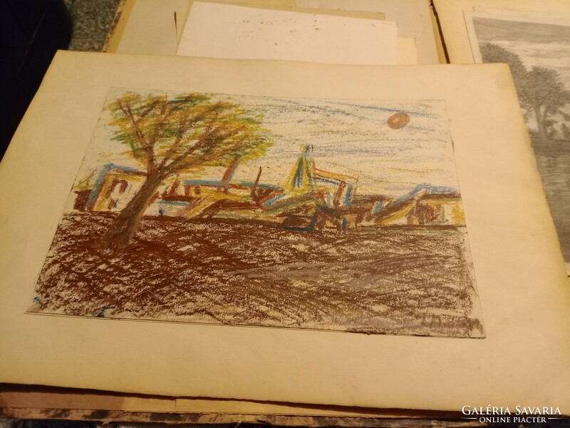 Zsírkrétával készült utca részlet