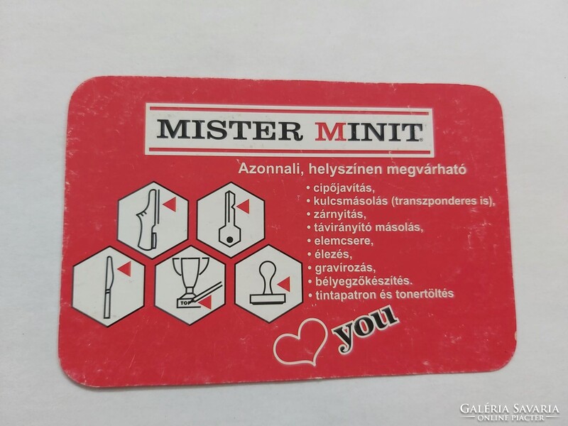 MISTER MINIT  kártyanaptár 2013