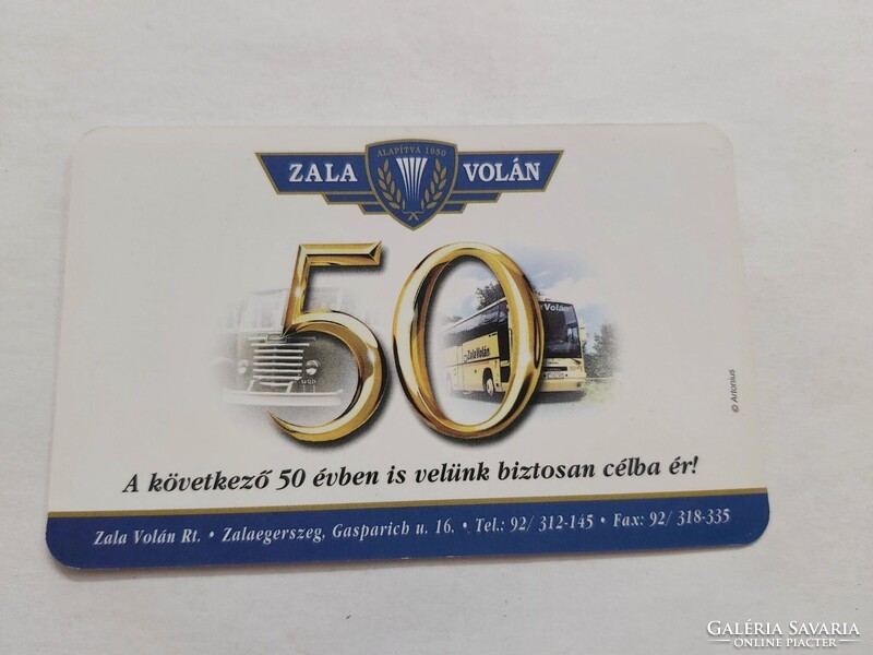 ZALA VOLÁN kártyanaptár 2000 - 50 év