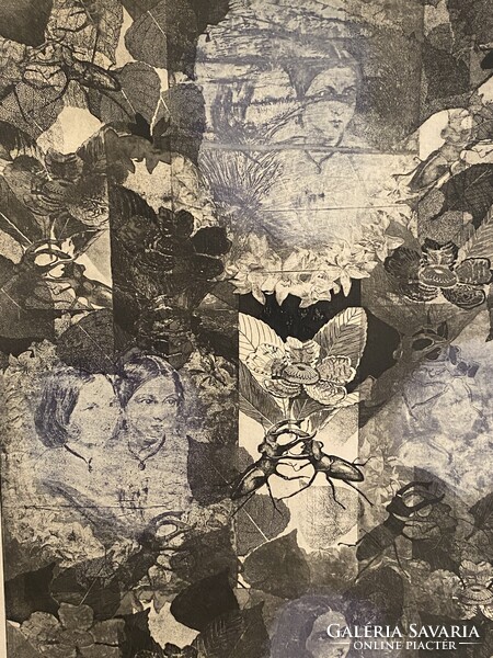 TASSY BÉLA (1942-) RÉGI KÉP, NAGYMÉRETŰ JELZETT RÉZKARC 67 X 49 CM