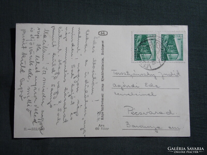 Képeslap,Leányfalu,MAHART üdülő látkép,részlet,1956-
