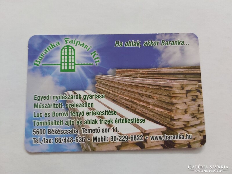 Baranka Faipari Kft. Békéscsaba kártyanaptár 2023
