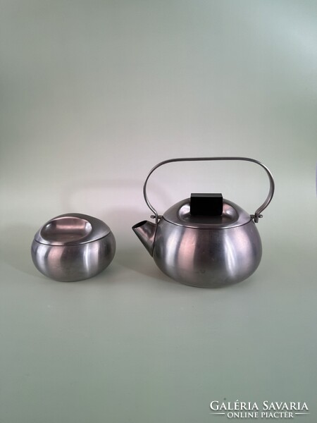 Zani olasz rozsdamentes acél teaszett – modernista forma, 18/10 inox