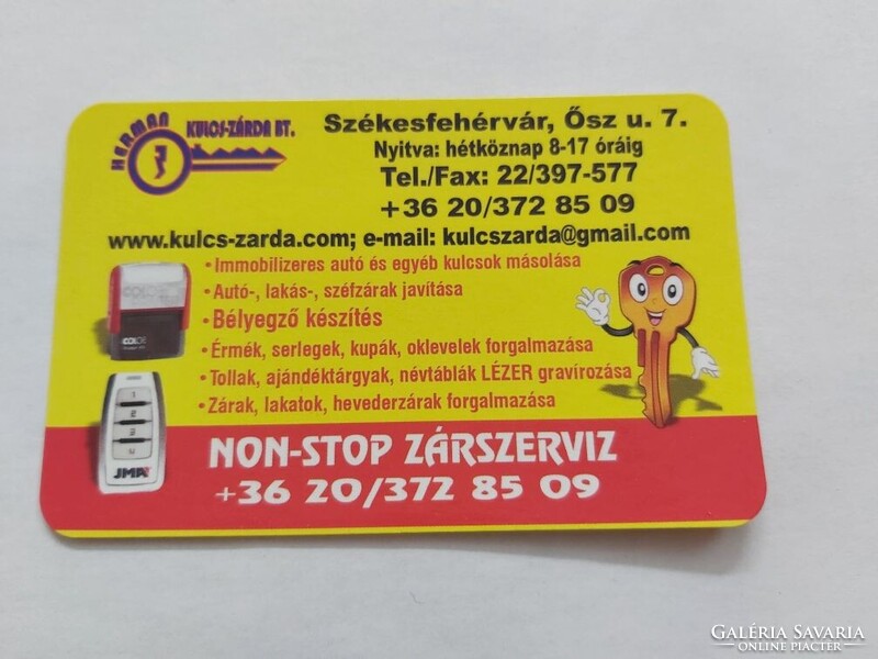 HERMAN KULCS-ZÁRDA BT. Székesfehérvár kártyanaptár 2022/2023