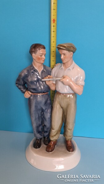 Herendi RITKA ! Mérnök és Munkás ! 26 cm magas !