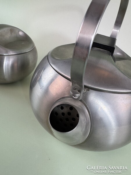 Zani olasz rozsdamentes acél teaszett – modernista forma, 18/10 inox