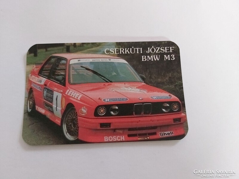 HUNGÁRIA BIZTOSÍTÓ RT. kártyanaptár 1992 - CSERKÚTI JÓZSEF autóversenyző BMW M3