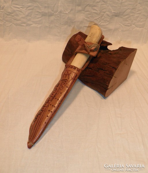 Régi Johannes Lauri szignózott kés, Rovaniemi. Puukko kés. (Marttiini kés)