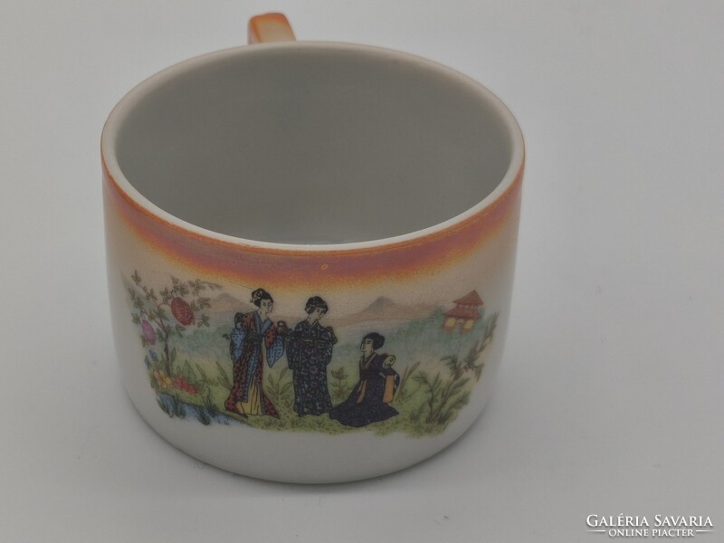 6 DB SZÉP ANTIK ZSOLNAY JAPÁN GÉSA MINTÁS,  MÁZAS KÁVÉS CSÉSZE SZETT   TP3