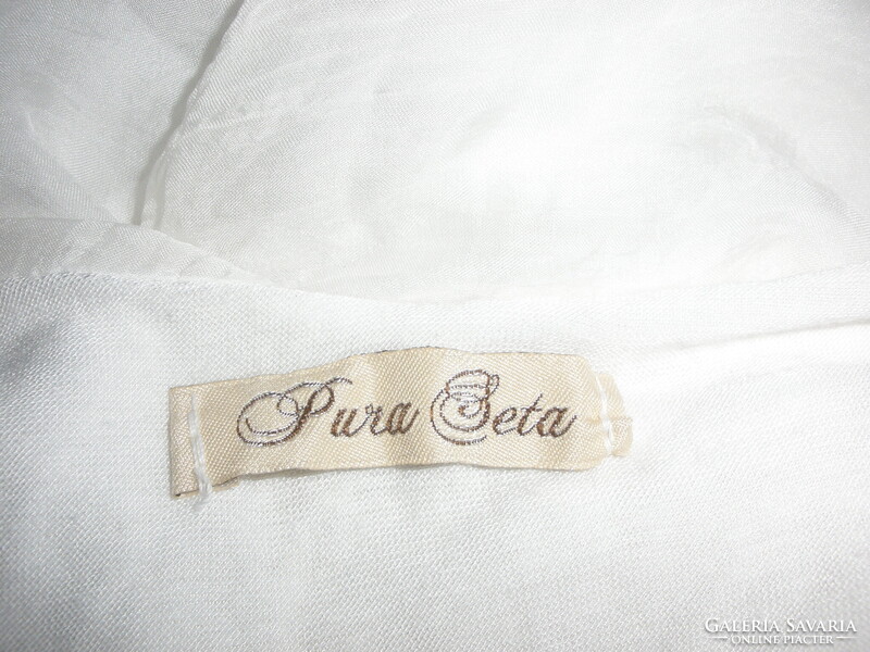 Pura Seta 100% selyem hófehér selyem blúz