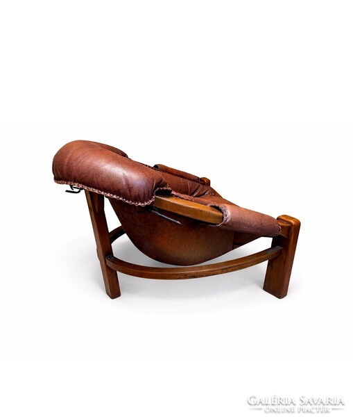 Luciano Frigerio brutalista bőrfotel