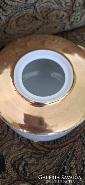 Századfordulós Biedermeier stílusú dúsan aranyozott fehér arany porcelán teáskészlet tálcával