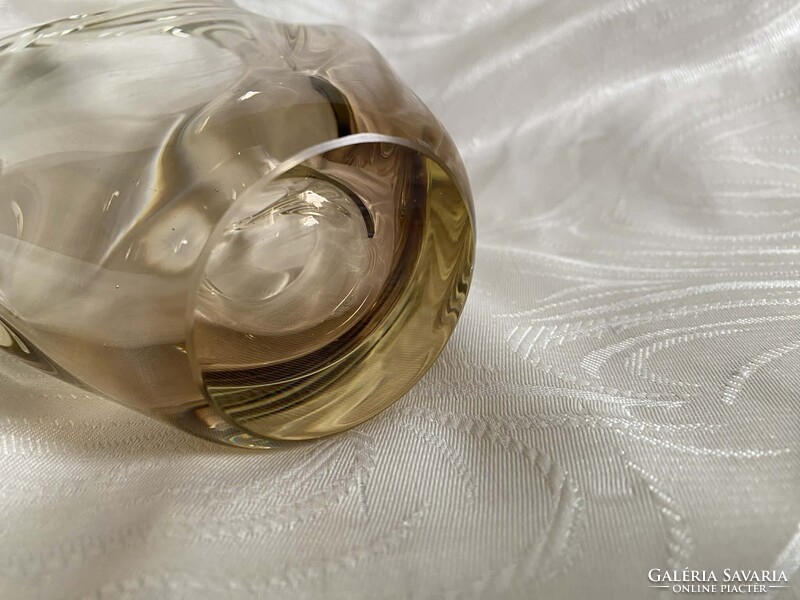 CSODÁS MILOSLAV KLINGER MŰVÉSZÜVEG KOSÁR TÁL ASZTALKÖZÉP ('60-as évek)