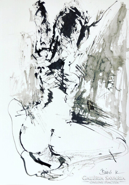 Rejtőzködő  art by Konrad Biro. A4 tus festmény. Alacsony induló árral! Egy hét-egy esély!