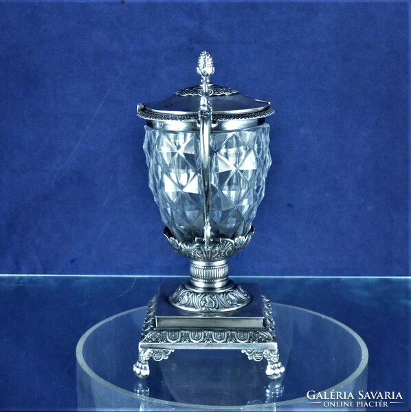 NAGYON SZÉP, ANTIK EZÜST KAVIÁRTARTÓ, PÁRIZS, CA. 1820!!!