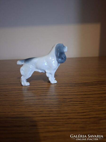 Metzler & Ortloff porcelán kutya, spániel. 11,5 cm. Jelzett