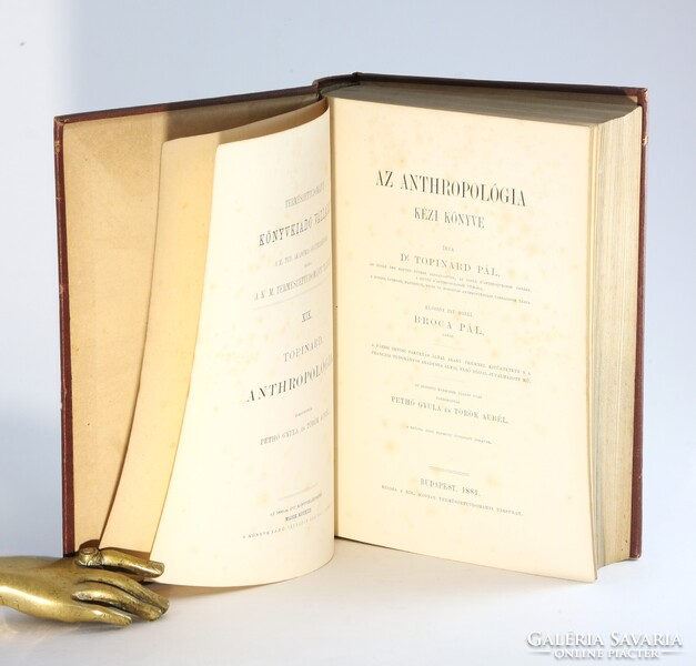 1881 - Topinard Az anthropológia kézi könyve Számos illusztrációval kiadói kötésben !!
