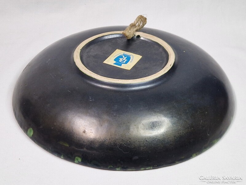 Bodrogkeresztúri iparművész mázas kerámia tál vagy fali dísz hibátlan 22,5 cm. átmérőjű