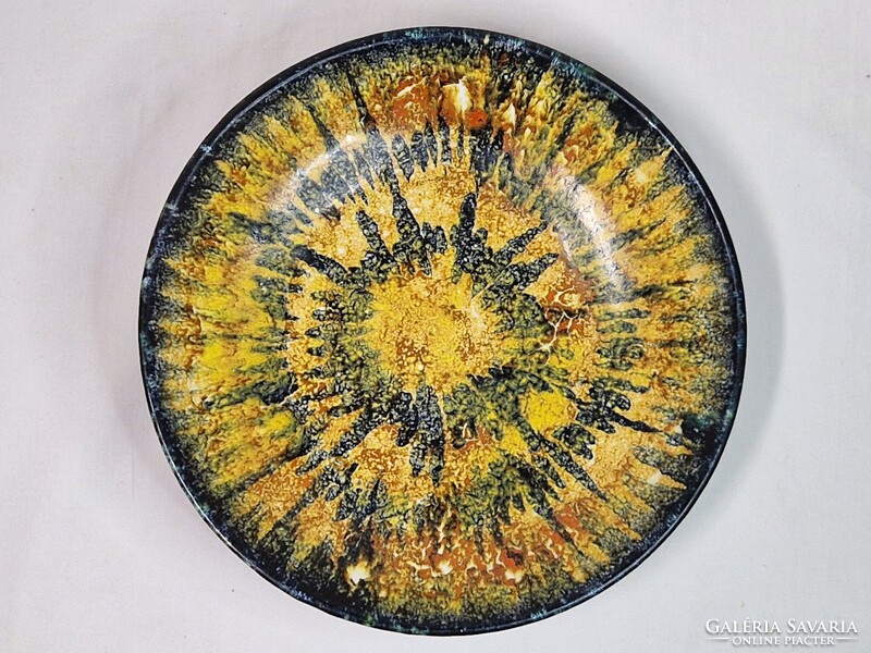 Bodrogkeresztúri iparművész mázas kerámia tál vagy fali dísz hibátlan 22,5 cm. átmérőjű