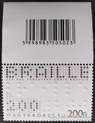 S5002k /  2009 Louis Braille bélyeg postatiszta vonalkódos