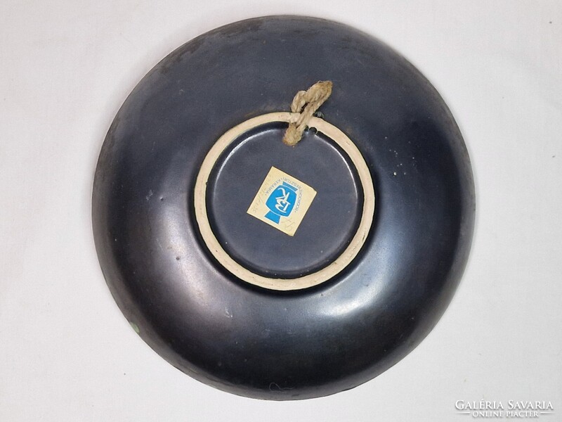 Bodrogkeresztúri iparművész mázas kerámia tál vagy fali dísz hibátlan 22,5 cm. átmérőjű