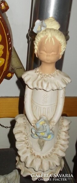 Ceramic little girl with flowers