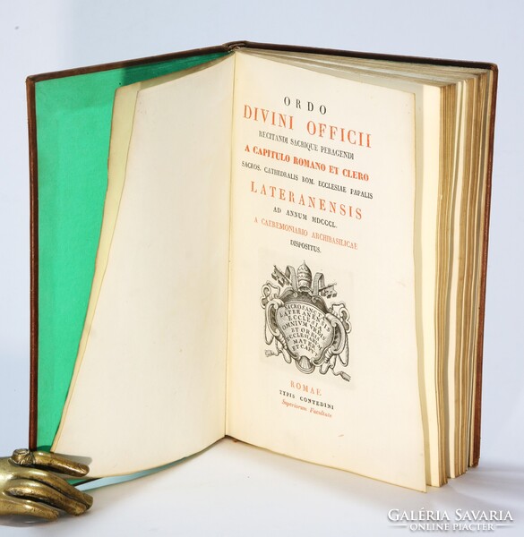 1850 - A pápai udvar részére készült reprezentatív példány A Lateráni bazilika miserendje Gyönyörű!