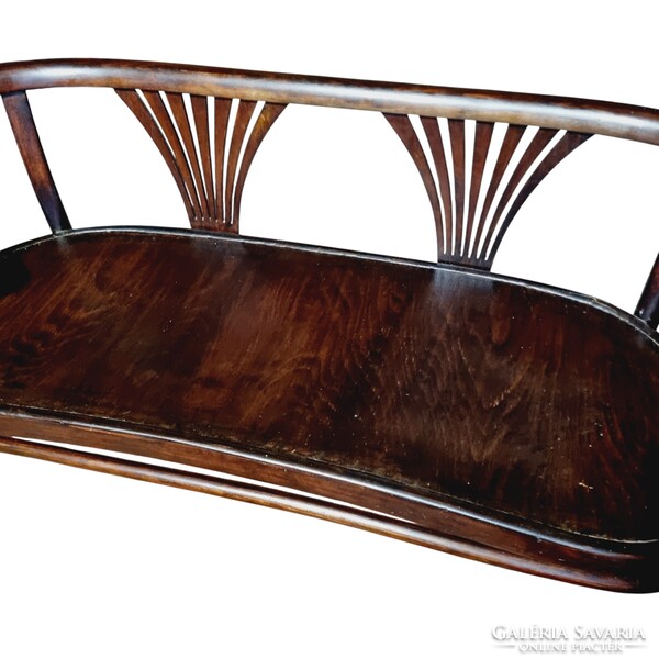 Szecessziós bécsi Thonet ülőgarnitúra, pad + 4db szék