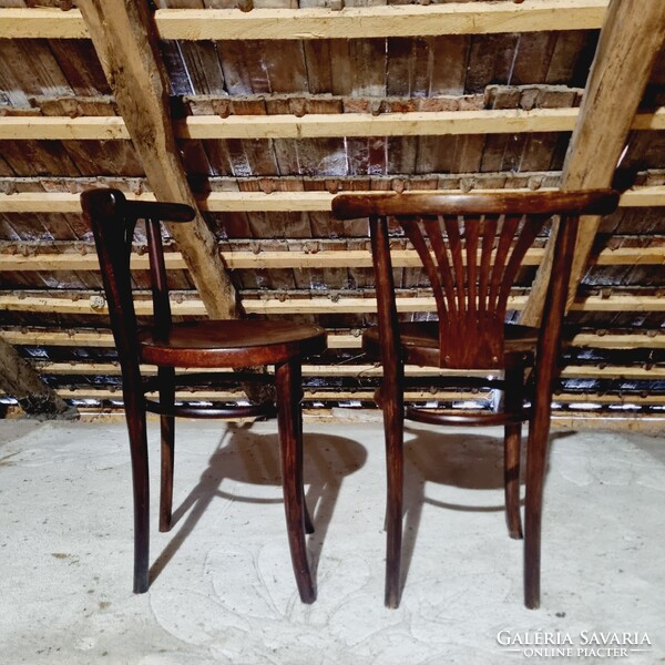 Szecessziós bécsi Thonet ülőgarnitúra, pad + 4db szék
