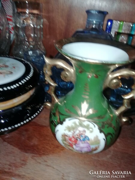 Barokk kézzel festett, jelzett porcelán váza hibátlan állapotban.hihetetlen aukciók és akciók ! foly