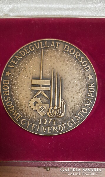 Borsodmegyei vendéglátó napok 1971 emlékplakett