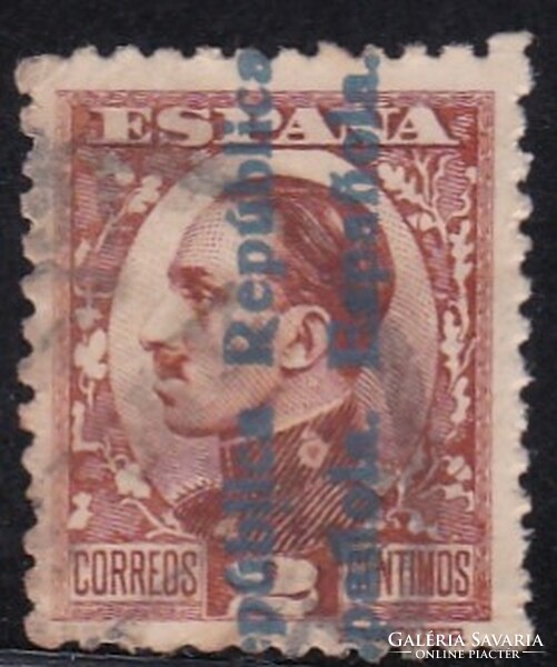 Spanyolország 25 centimos Régi Pecsételt Bélyeg 1930 Alfonso XIII Király