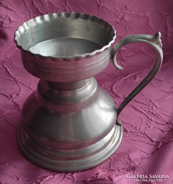 Ón "sétáló" gyertyatartó tartó antik szecessziós régiség jelzett dísz tárgy